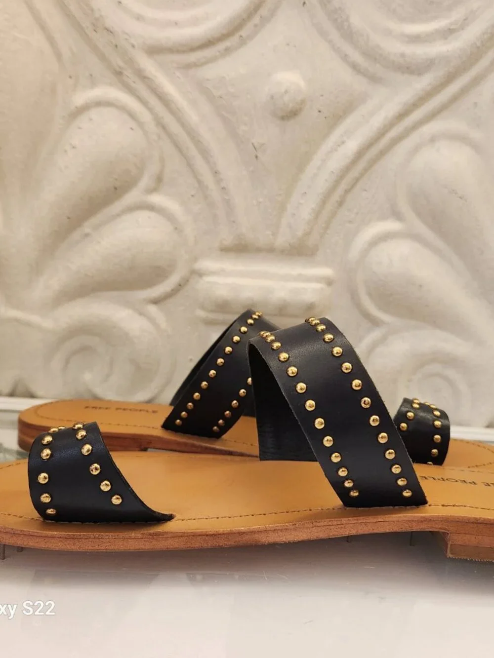 Free People Black Leather Studded 